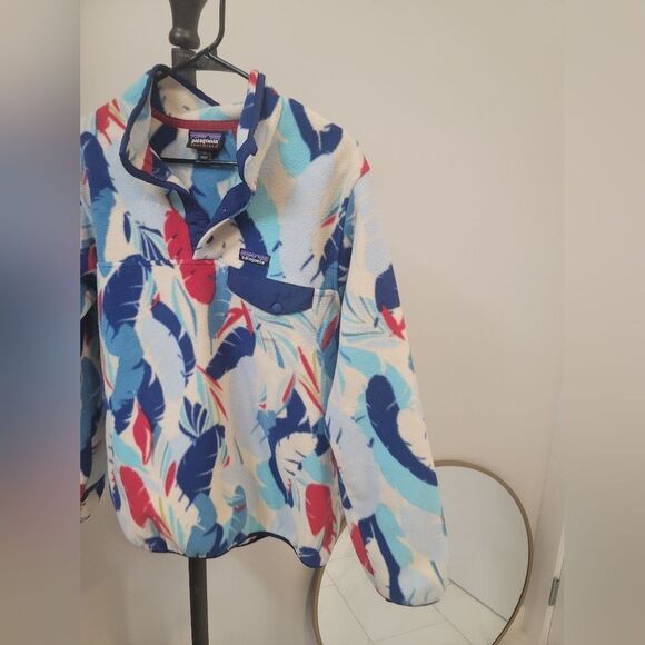 Patagonia Synchilla Snap-T Polyester Feather Dance Fleece Pullover Women's Large - Picture 3 of 8